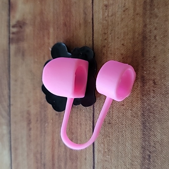 Baby Boy and Girl Mouse Silicone 10mm/0.4 in Straw Topper Cap Accessory - Picture 2 of 3